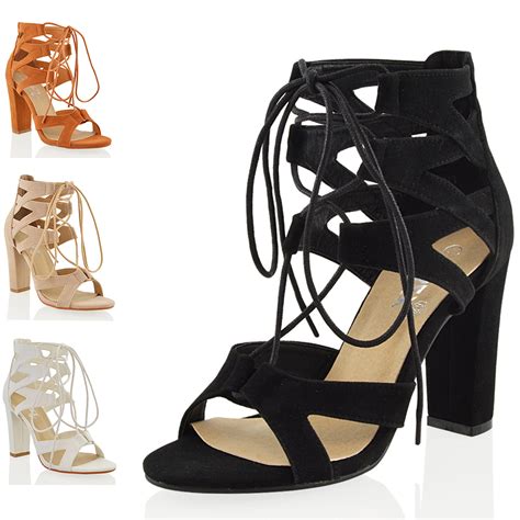 Lace Up Block Heel Sandals