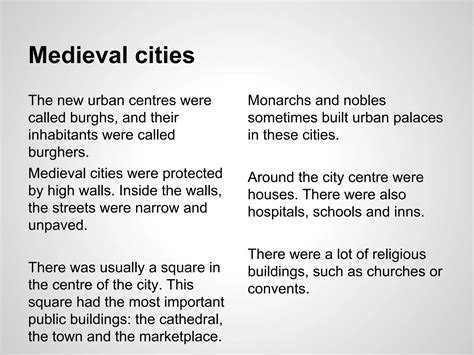 Medieval Cities Ppt