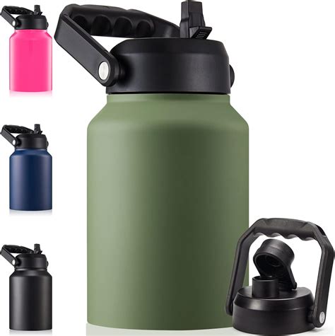 Amazon Ealgro Half Gallon Insulated Water Bottle Jug With Straw