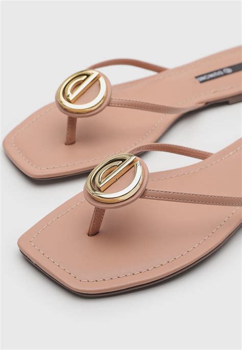 Rasteira Dumond Logo Nude Compre Agora Dafiti Brasil