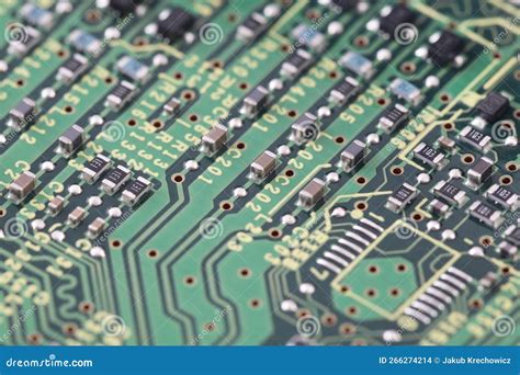 Computer Green Circuit Board Macro Shot Stock Photo - Image of ...