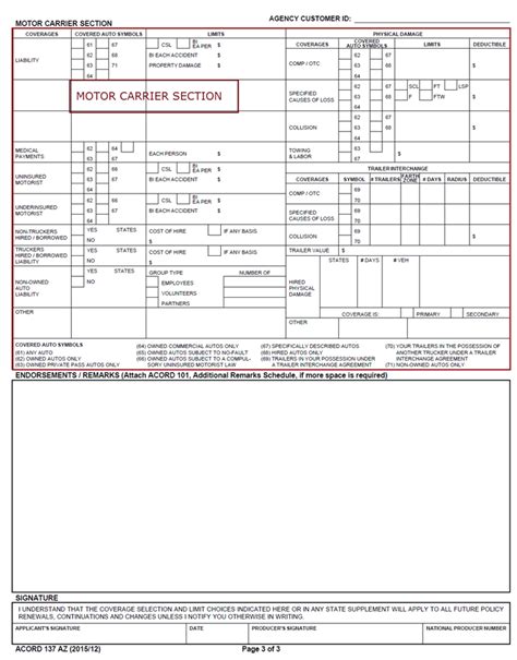 Acord 137 Arizona Commercial Auto Form 201512