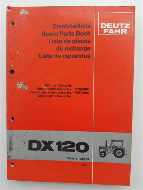 Deutz Fahr Dx120 Tractor Parts Catalogue Sps Parts