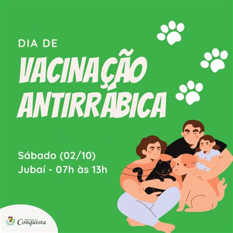 Vacinação Antirrábica Prefeitura Municipal de Conquista MG