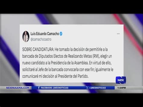 Luis Eduardo Camacho Declina Su Candidatura Para Presidente De La