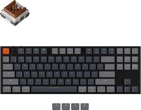 Kiegészítők Keychron K E TKL Ultra Slim Low Profile Hot Swappable Optical Brown Switch US