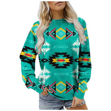 tklpehg Graphic Sweatshirts for Women Crewneck Graphic Tees Long Sleeve ...