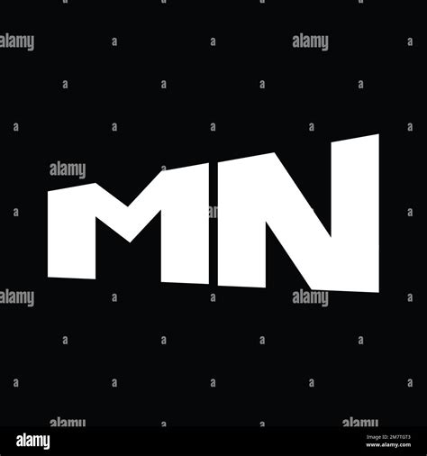 Mn Logo Monogram Big Alphabet Vector Images Design Template Stock Photo