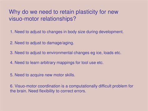 PPT Visuo Motor Relationships Plasticity And Development PowerPoint