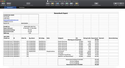 Ready Order Support Hilfe Center Kassenbuch Datenexport Pdf Oder