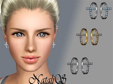 The Sims Resource Natalis Ts Cross Earrings Ft Fa