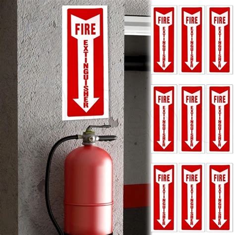 2pcs Fire Extinguisher Sign Sticker Fire Guidance Decals Self Adhesive Safety Stickers Pvc