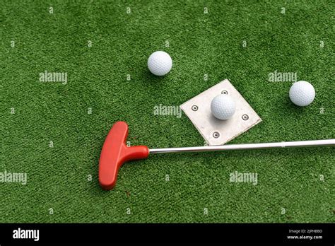 Golf Club Ball And Hole Stock Photo Alamy