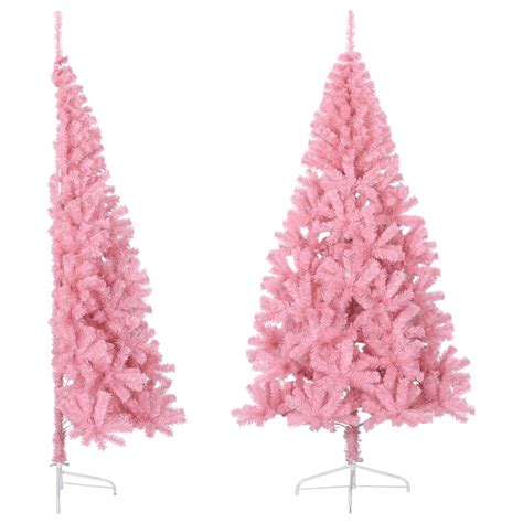 Demi Sapin De No L Artificiel Avec Support Rose Cm Pvc Leroy Merlin