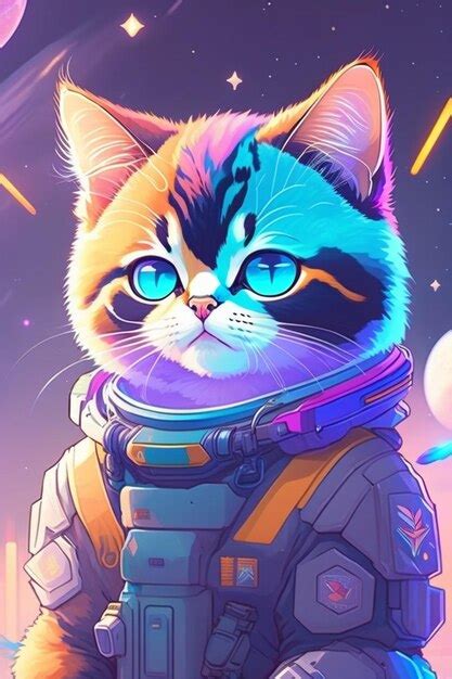 Gato Con Traje Espacial Foto Premium