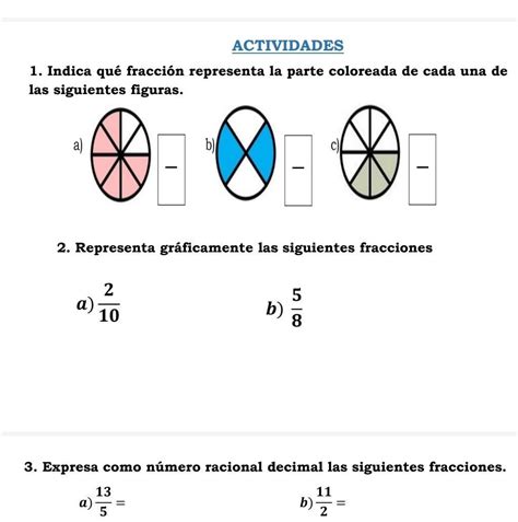 Himno Indica Qu Fracci N Representa La Parte Coloreada De Cada Una De