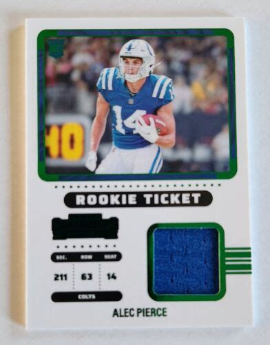 Panini Contenders Rookie Ticket Swatches Rts Api Alec Pierce Rc