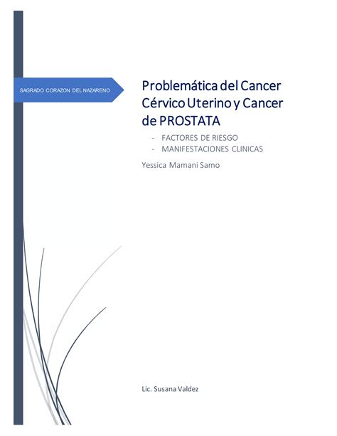 Factores De Riesgo Para El Cancer De Cuello Uterino Pdf