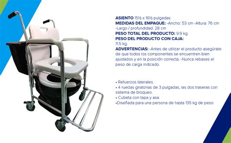 Eqmed Silla Con Ruedas C Modo Y Ducha En Multiusos Fabricada En