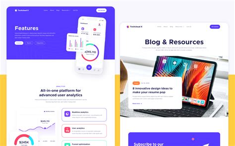 Modern Colorful SaaS Webflow Template Techcloud X BRIX Templates