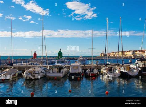 The Harbour In The Historic Town Of Piran In Slovenia Stock Photo Alamy