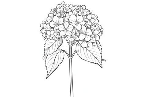 Hydrangea Flower Coloring Page Graphic By Forhadx5 · Creative Fabrica