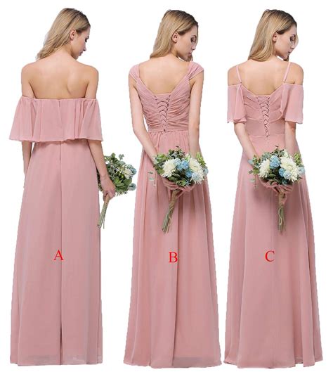 CLOTHKNOW Chiffon Bridesmaid Dresses Long For Women Girls To Wedding