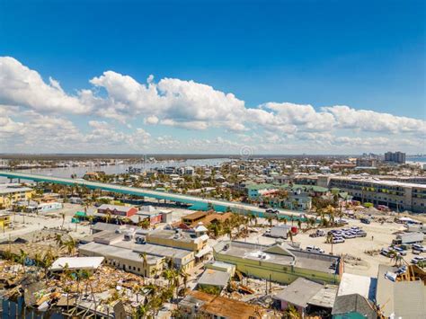 Aerial Photo Fort Myers Beach Hurricane Ian Aftermath Damage and Debris ...