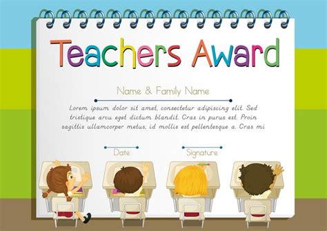 certificate template  teachers award  vector art  vecteezy