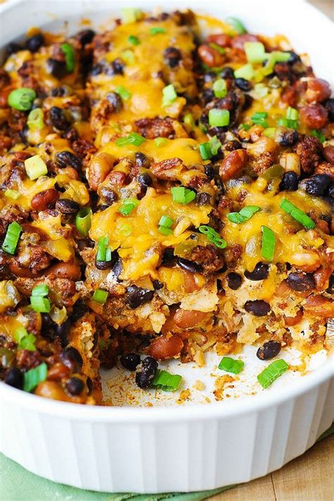 Black Bean Cheese And Beef Enchilada Casserole Ground Beef Recipes