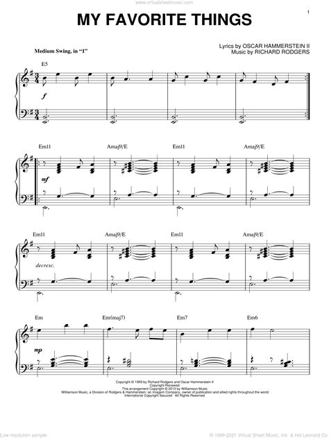 My Favorite Things [jazz Version] From The Sound Of Music Arr Brent