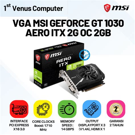 Jual Vga Msi Geforce Gt Aero Itx G Oc Gb Gt Gb Ddr