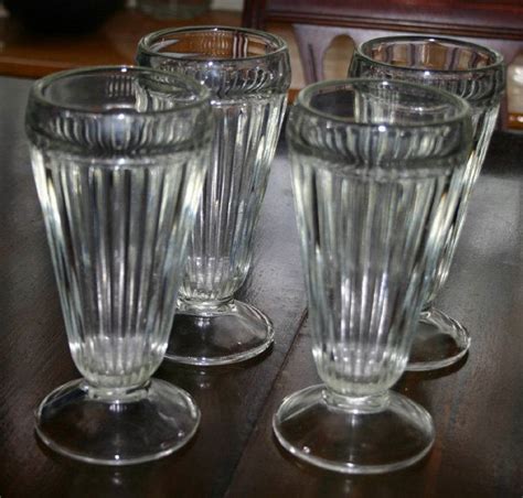 Set Of Vintage S Soda Fountain Milkshake Glasses Soda Fountain