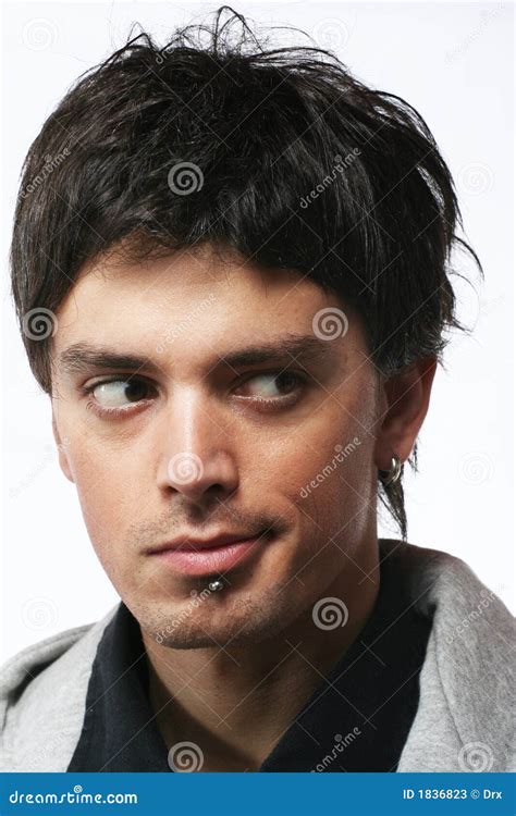 Man eyes look on side stock image. Image of modern, face - 1836823