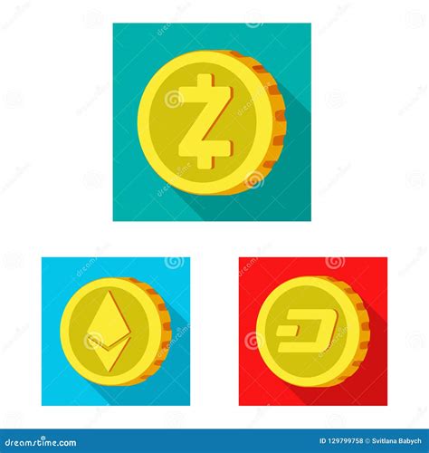 Vector Illustration Of Cryptocurrency And Coin Icon Set Of