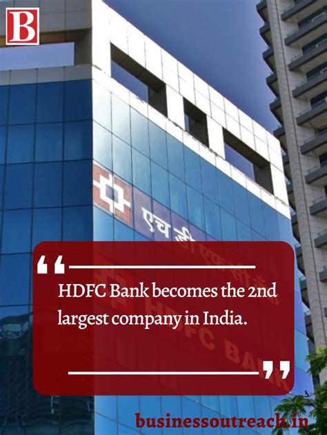 HDFC Bank Becomes The 2nd Largest Company In India The 4th Largest