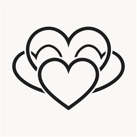 Three Hearts Line Drawing Vectors And Illustrations For Free Download