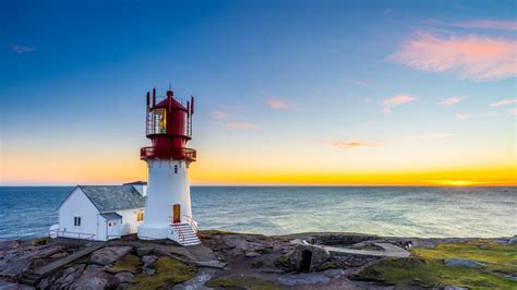 Sunset sea lighthouse norway lindesnes-Scenery HD Wallpaper Preview ...