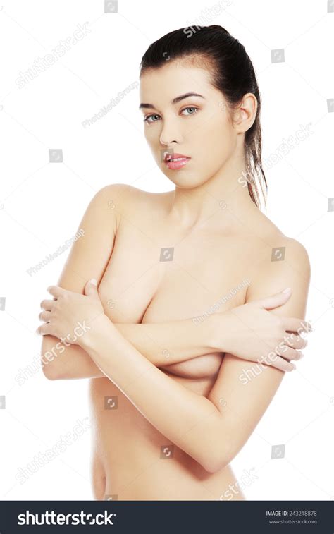 Portrait Nude Woman Covering Her Breast Stock Photo 243218878 Shutterstock
