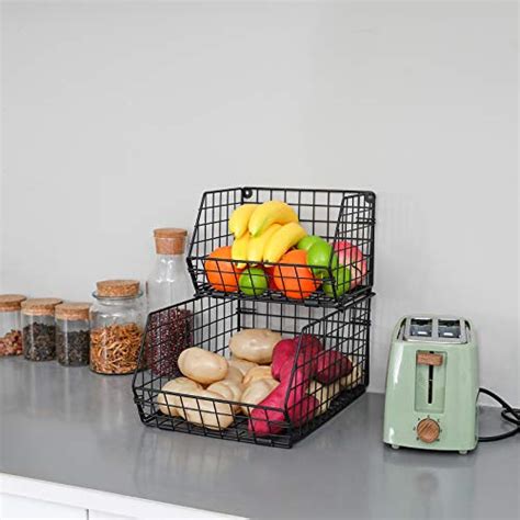 X Cosrack Fruit And Vegetable Basket Tier Wall Mounted Countertop