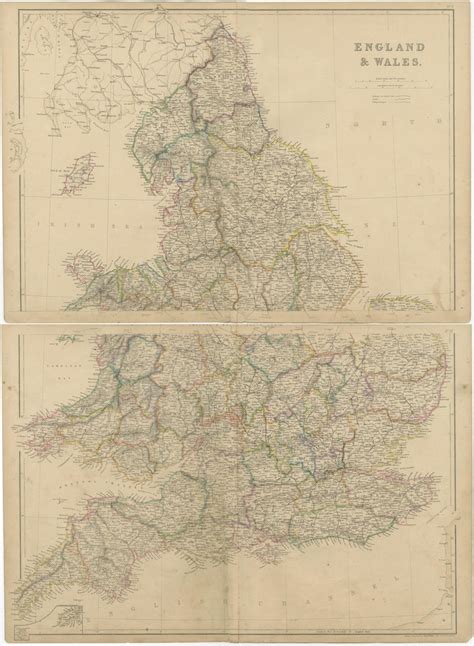 Set Of 2 Antique Maps Of England And Wales By W G Blackie 1859 For