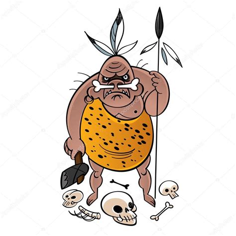 Tribal Kannibaal Man — Stockvector © Ofchina 72973641