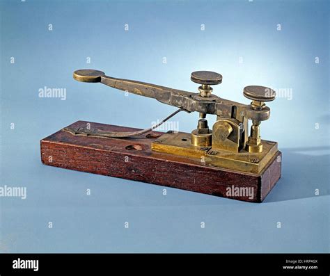 Morse Vail Telegraph Key 1844 Stock Photo Alamy