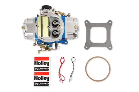 センターバレーholley 0 76750bl 750 Cfm Ultra Double Pumper Blue Strip Street Four Carburetor Barrel