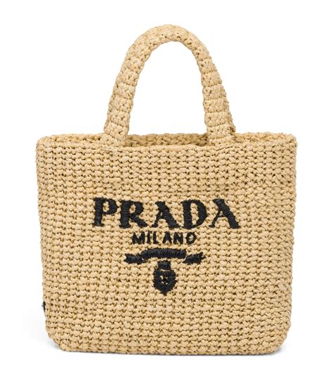 Womens Prada Neutral Small Crochet Tote Bag Harrods UK