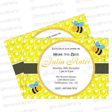Mom To Bee Baby Shower Theme Invitations Mom To Bee Baby Shower