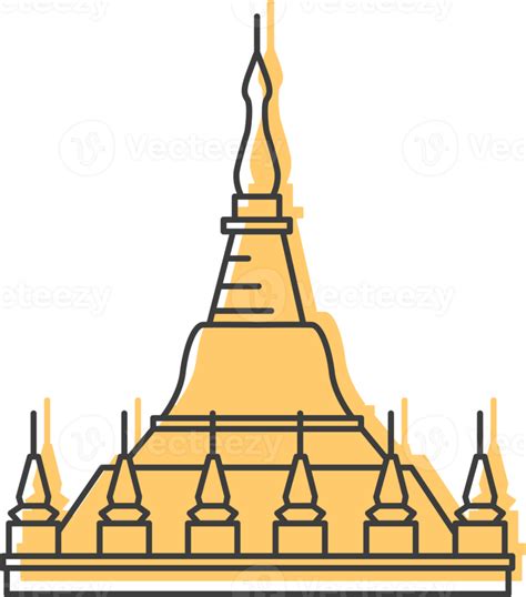 Shwedagon Pagoda Icon Myanmar Flat Icon 17052002 Png