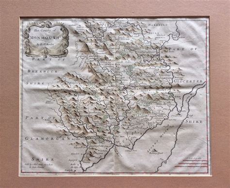 ORIGINAL 17th CENTURY MAP OF MONMOUTHSHIRE Par ROBERT MORDEN Carte