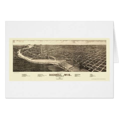 Merrill, WI Panoramic Map - 1883 | Zazzle.com