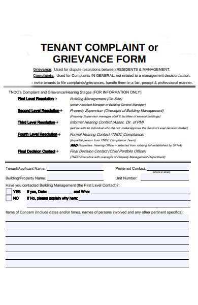 Free Grievance Forms In Pdf Ms Word